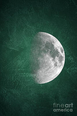 Jade Crescent Moon Digital Art