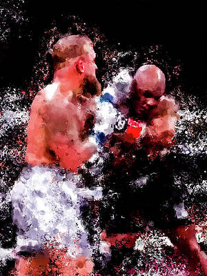 Sports Wall Art featuring the digital art Boxing Day, Jake Paul Vs Mike Tyson FIGHT Abstract by Gradify Creations