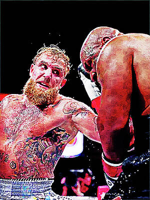 Sports Wall Art featuring the digital art Boxing Day, Jake Paul Wins by Gradify Creations
