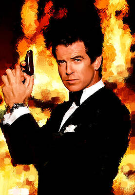 Dramatic Digital Art - James Bond, Golden Eye by Gradify Creations