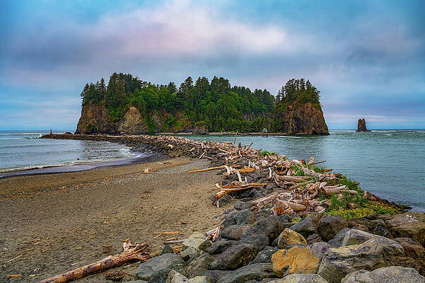 Wall Art featuring the photograph James Island Viewed From La Push First Beach, Washington State by Miroslav Liska