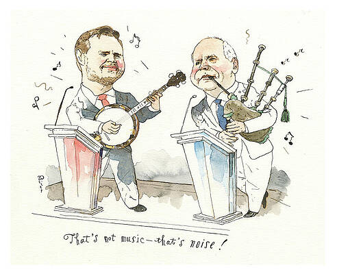 Caricature Painting - Jamming With JD And Tim by Barry Blitt