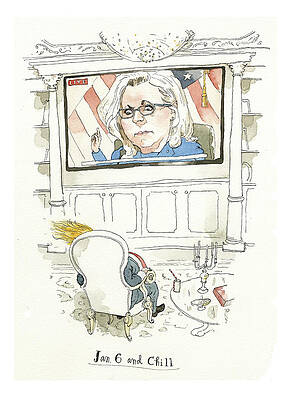 6 Wall Art featuring the painting Jan. 6 And Chill by Barry Blitt
