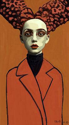 Stylish Woman with Elaborate Hair Wall Art