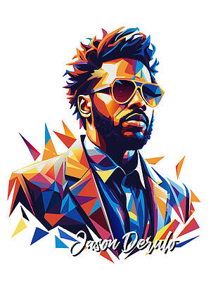 Vibrant Wall Art featuring the digital art Jason Derulo #1 In WPAP Pop Art by Vector Artnesia