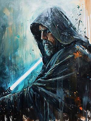 Portrait Painting - Jedi - Luke Skywaker by Land of Dreams