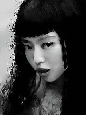 Black And White Digital Art - JENNIE, Doechii - ExtraL BW by Gradify Creations