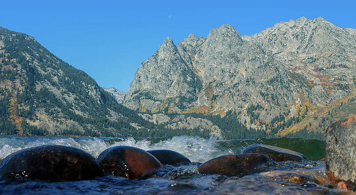 Wall Art featuring the photograph Jenny Lake Crashing Waves by Dan Sproul
