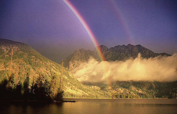 Wall Art featuring the photograph Jenny Lake Rainbow by Barbara Siegel