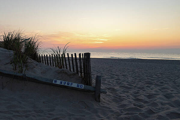 Summer Wall Art featuring the photograph Jersey Shore Beach Entrance At Sunrise by Matthew DeGrushe