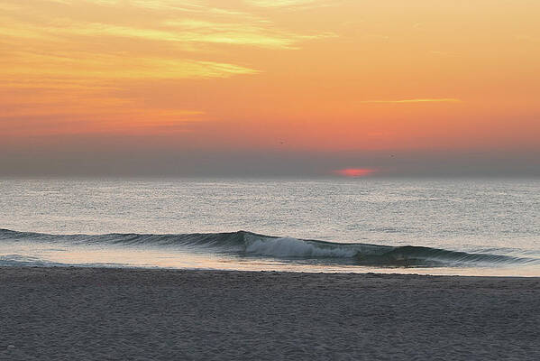 Summer Wall Art featuring the photograph Jersey Shore Sunrise Sky With Crashing Wave by Matthew DeGrushe
