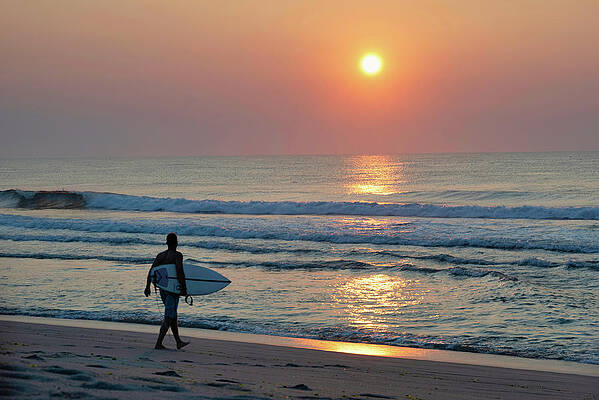 Wall Art featuring the photograph Jersey Shore Surfer by Matthew DeGrushe