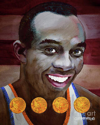 Canada Wall Art featuring the painting Jesse Owens by Tom McNeely