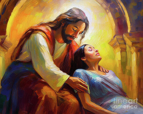 Jesus Comforting a Woman Wall Art