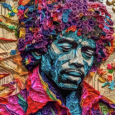 Digital Art - Jimi by Paul Charles