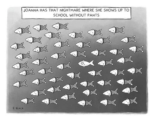 Fish Without Pants Cartoon Wall Art