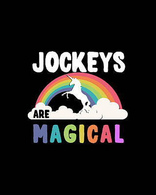 Rainbow Wall Art featuring the digital art Jockeys Are Magical by Flippin Sweet Gear