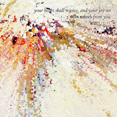 Wall Art featuring the painting John 16 22 Square Christian Art, Your Heart Shall Rejoice by Mark Lawrence