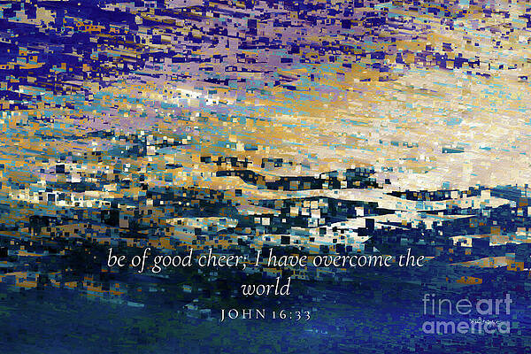 Anxious Painting - John 16 33 Bible Verse Wall Art, I Have Overcome The World by Mark Lawrence
