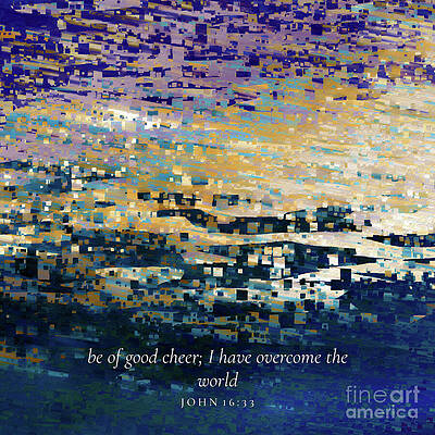 Anxious Painting - John 16 33 Square Christian Art, Be Of Good Cheer by Mark Lawrence