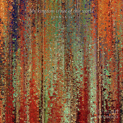 Wall Art featuring the painting John 18 36 Square Christian Art, My Kingdom Is Not Of This World by Mark Lawrence