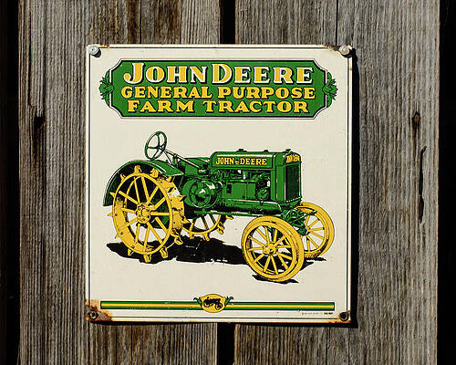 Wall Art featuring the photograph John Deere Sign 002 by Flees Photos