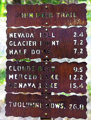 Wall Art featuring the photograph John Muir Trail Signpost by Joe Schofield