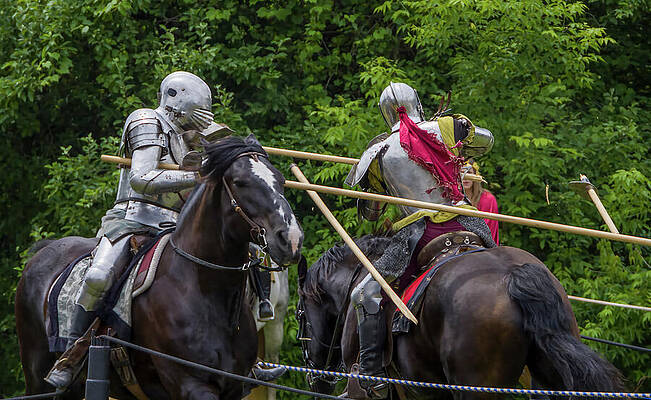 Wall Art featuring the photograph Jousting Knights At Medieval Faire by John Twynam