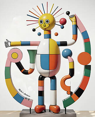 Wall Art featuring the ai art Joyful Construct by Rafael Salazar