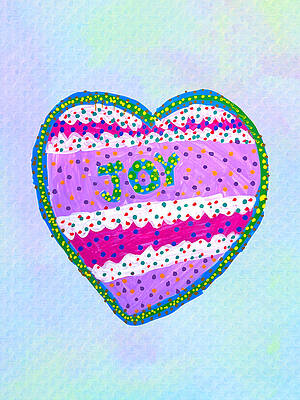 Colorful Heart with Joy Message Wall Art
