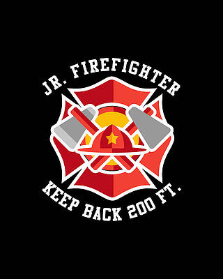 Profession Wall Art featuring the digital art Jr Firefighter by Flippin Sweet Gear