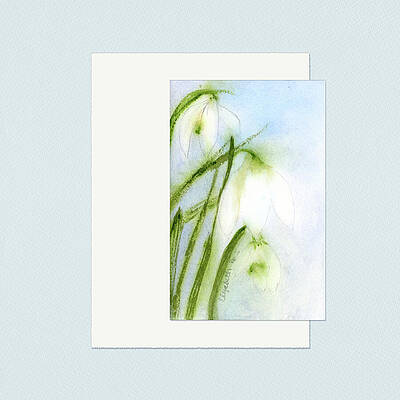 Wall Art featuring the mixed media Jubilee, Snowdrops, January Birth Flower, With Digital Paper Collage by Elizabeth Reich