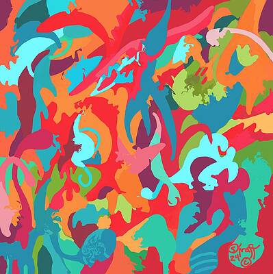 Chaotic Painting - Jungle by Sonja Kraft