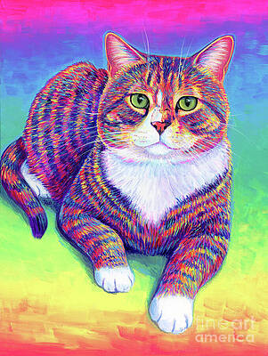 Junior the Colorful Brown Tabby Cat by Rebecca Wang