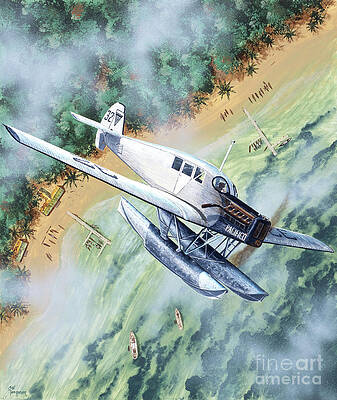 Airplane Wall Art featuring the painting Junkers F 13 by Steve Ferguson