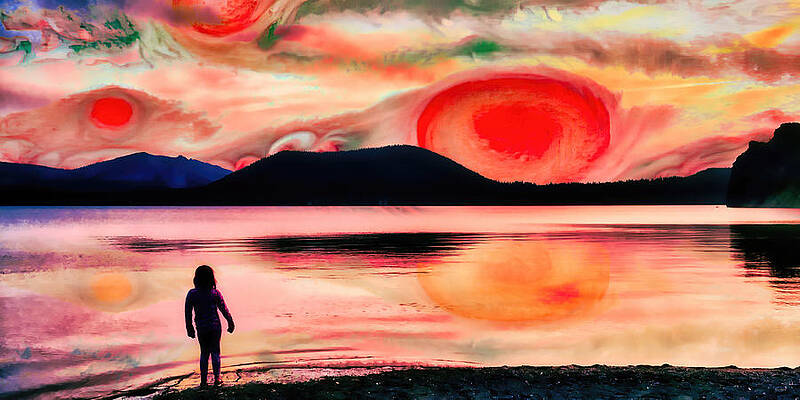 Sky Digital Art - Jupiter Sky Over Mountain Lake by Bruce Block