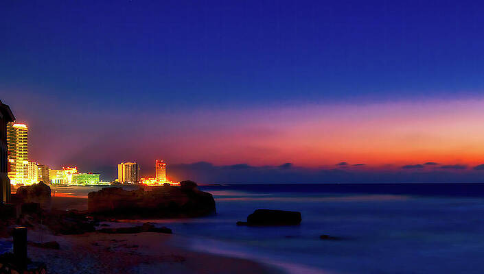Serene Photograph - Just Before Sunrise Cancun Mexico by Tatiana Travelways