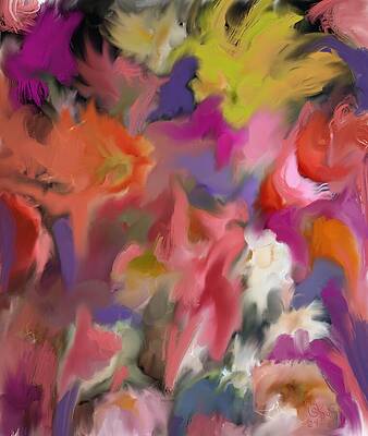 Flower Wall Art featuring the painting Echoes In Bloom by Sonja Kraft