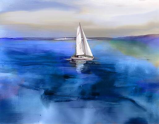 Sky Digital Art - Just Enough Wind by Eris And AI