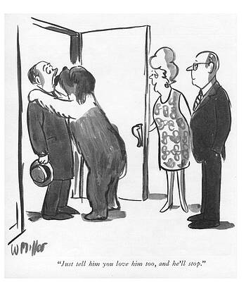 Paw Wall Art featuring the drawing Just Tell Him You Love Him by Warren Miller