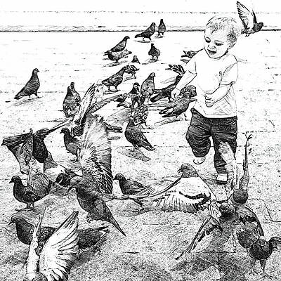 Wall Art featuring the mixed media Just Want To Play by Tatiana Travelways