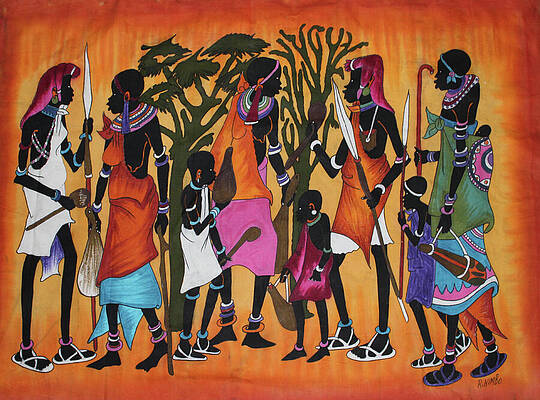 Vibrant Wall Art featuring the painting K-16 by Batiks