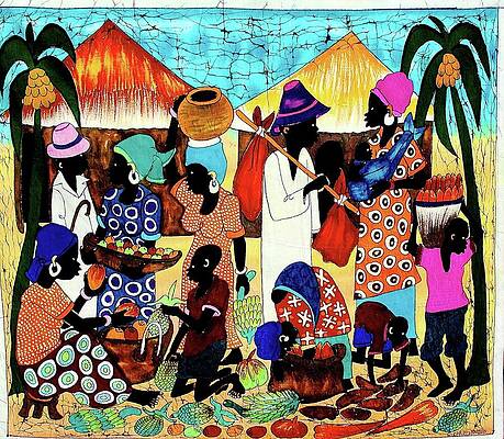 Vibrant Wall Art featuring the painting K-4 by Batik