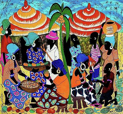 Vibrant Wall Art featuring the painting K-5 by Batik