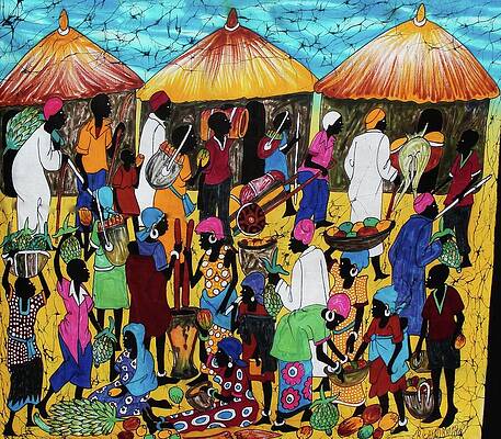 Vibrant Wall Art featuring the painting K-6 by Batik