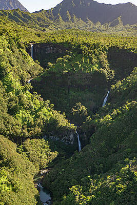 Hawaii Wall Art featuring the photograph Kahili Falls In The Hanapepe Valley Of Kauai, Hawaii by Nancy Gleason