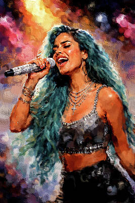 Singer Performing on Stage Digital Art