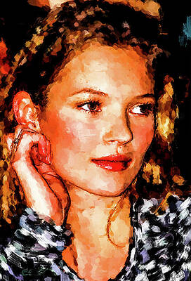 Serene Digital Art - Kate Moss, Model by Gradify Creations