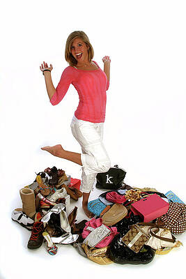 Woman Surrounded by Fashion Accessories Wall Art