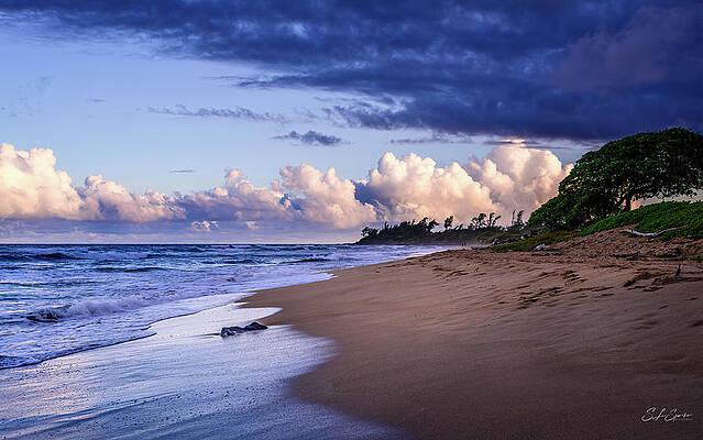 Photograph - Kauai Beach At Twilight by Steven Sparks